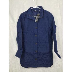 Lands' End Women's Diamond Quilted Primaloft Jacket Blue Size Medium (10-12) NWT